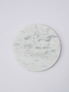 Round Coaster - White Marble Plain