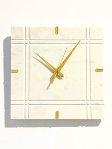 White Marble Square Wall Clock
