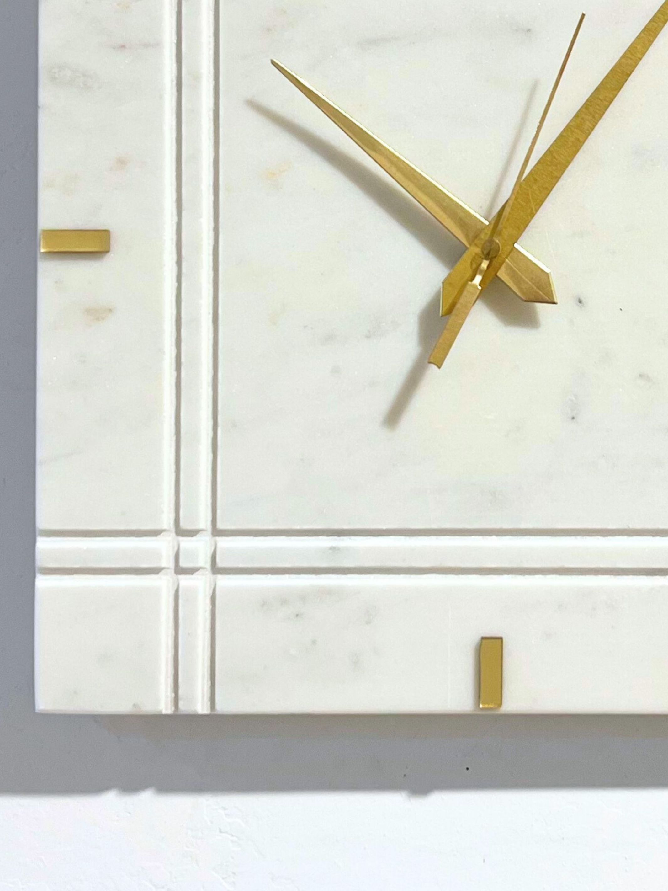 White Marble Square Wall Clock