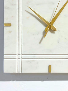 White Marble Square Wall Clock