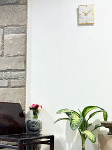 White Marble Wall Clock Rectangle