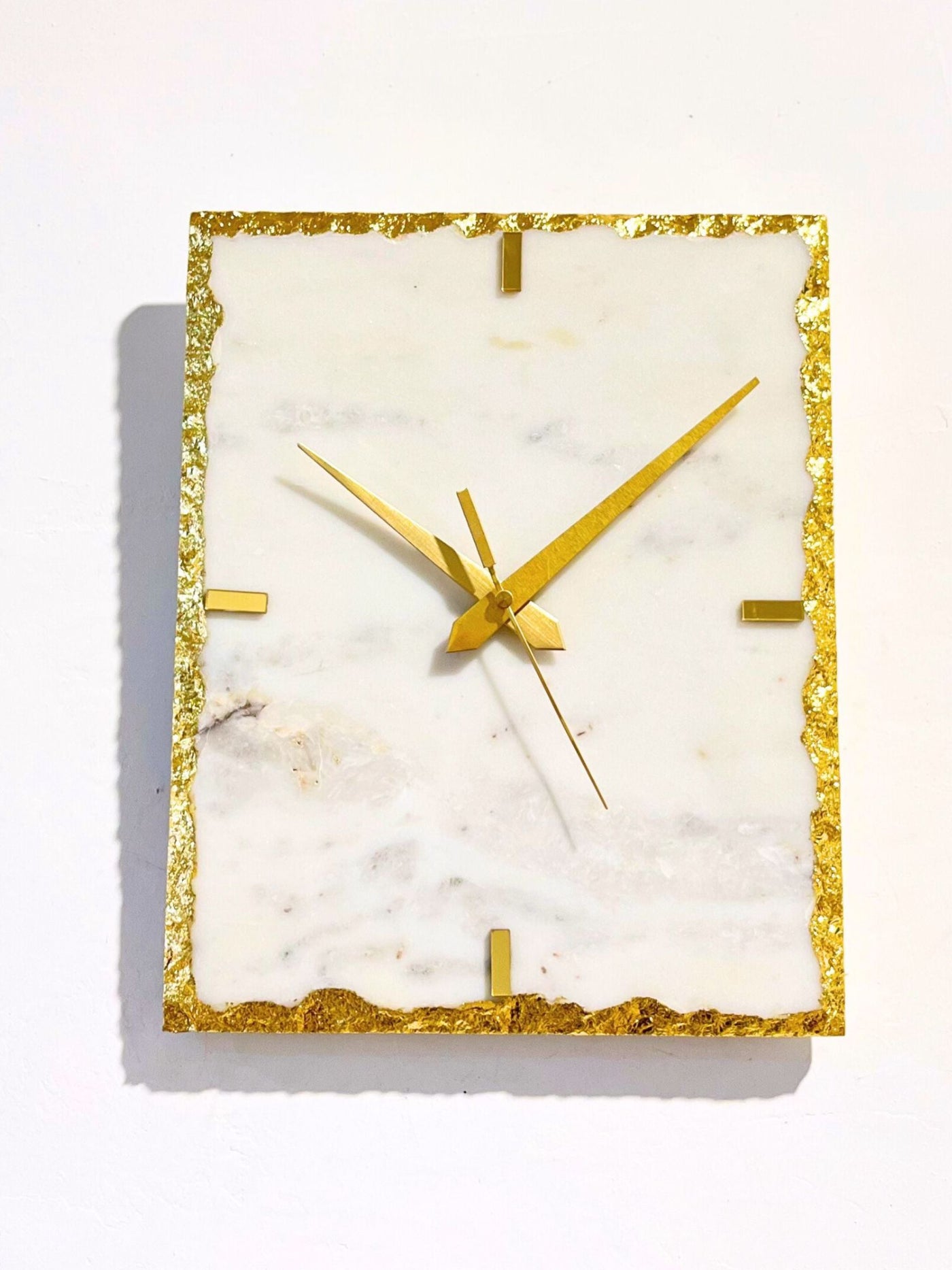 White Marble Wall Clock Rectangle