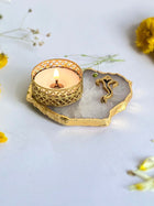 Tea Light Candle Holder with Ganesh Set of 2