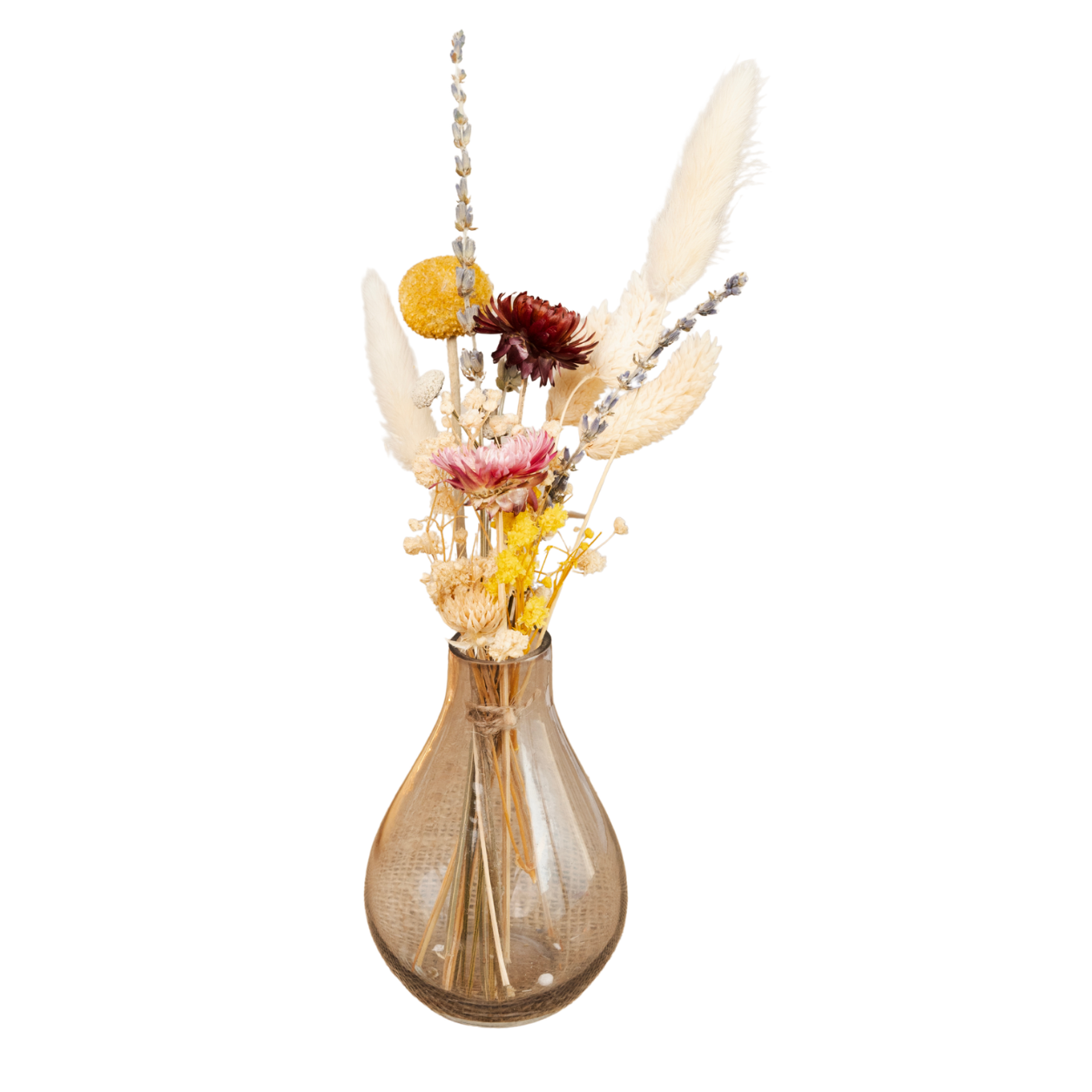 Midnight Bloom Black Glass Vase with Dried Flowers | Decorative Floral Vase for Modern Home Décor - https://artecasa.in/