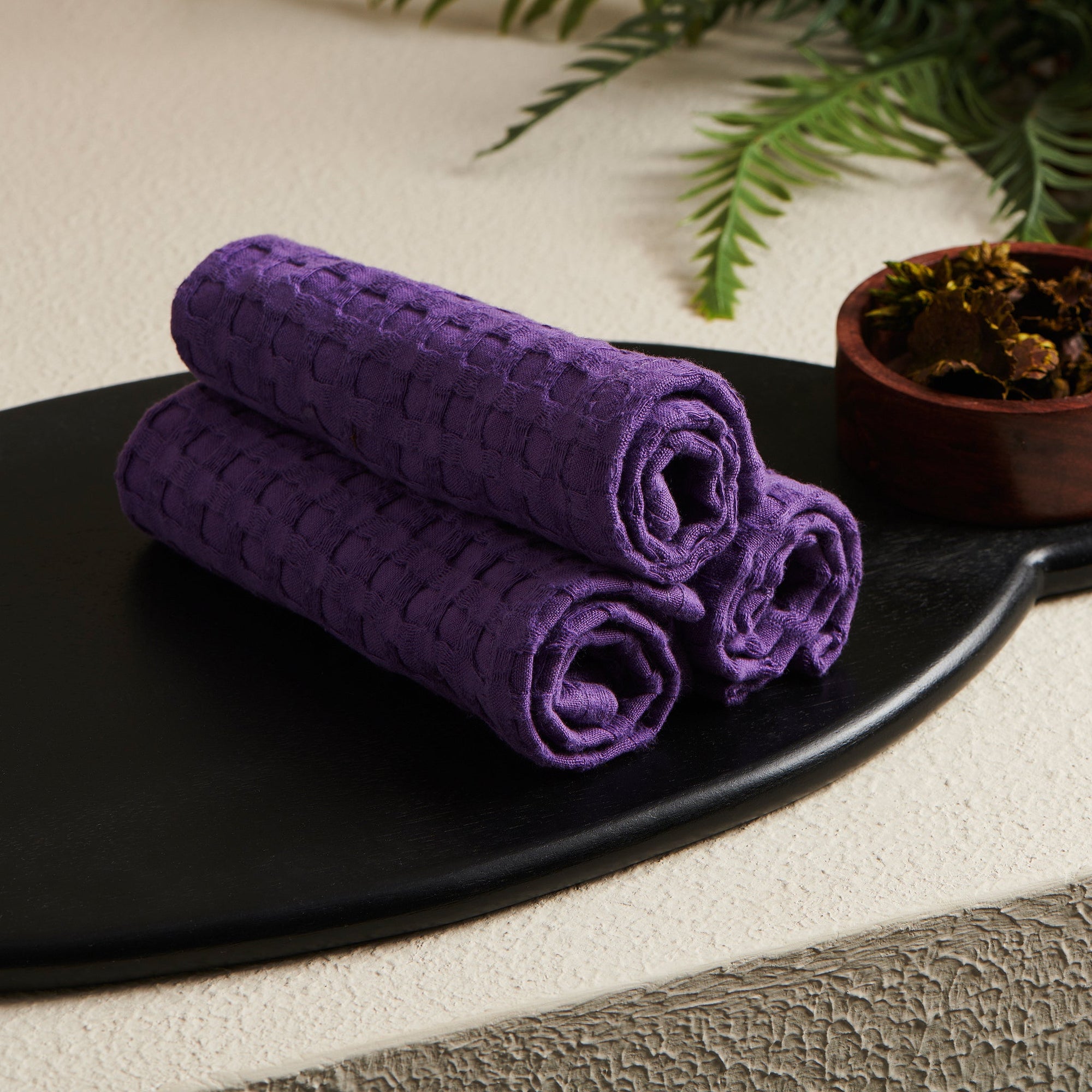 Wild Orchid | Cotton | Waffle | Face Towels - Set of 2