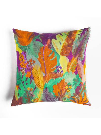 Hand Painted Cushion Cover - Wilderness Tangerine
