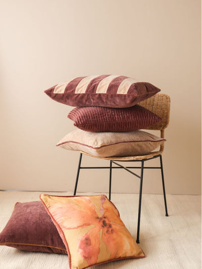 Bloom Ochre Velvet Cushion Cover