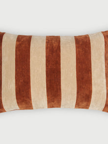 Willow Burnt Orange Velvet Stripe Cushion Cover