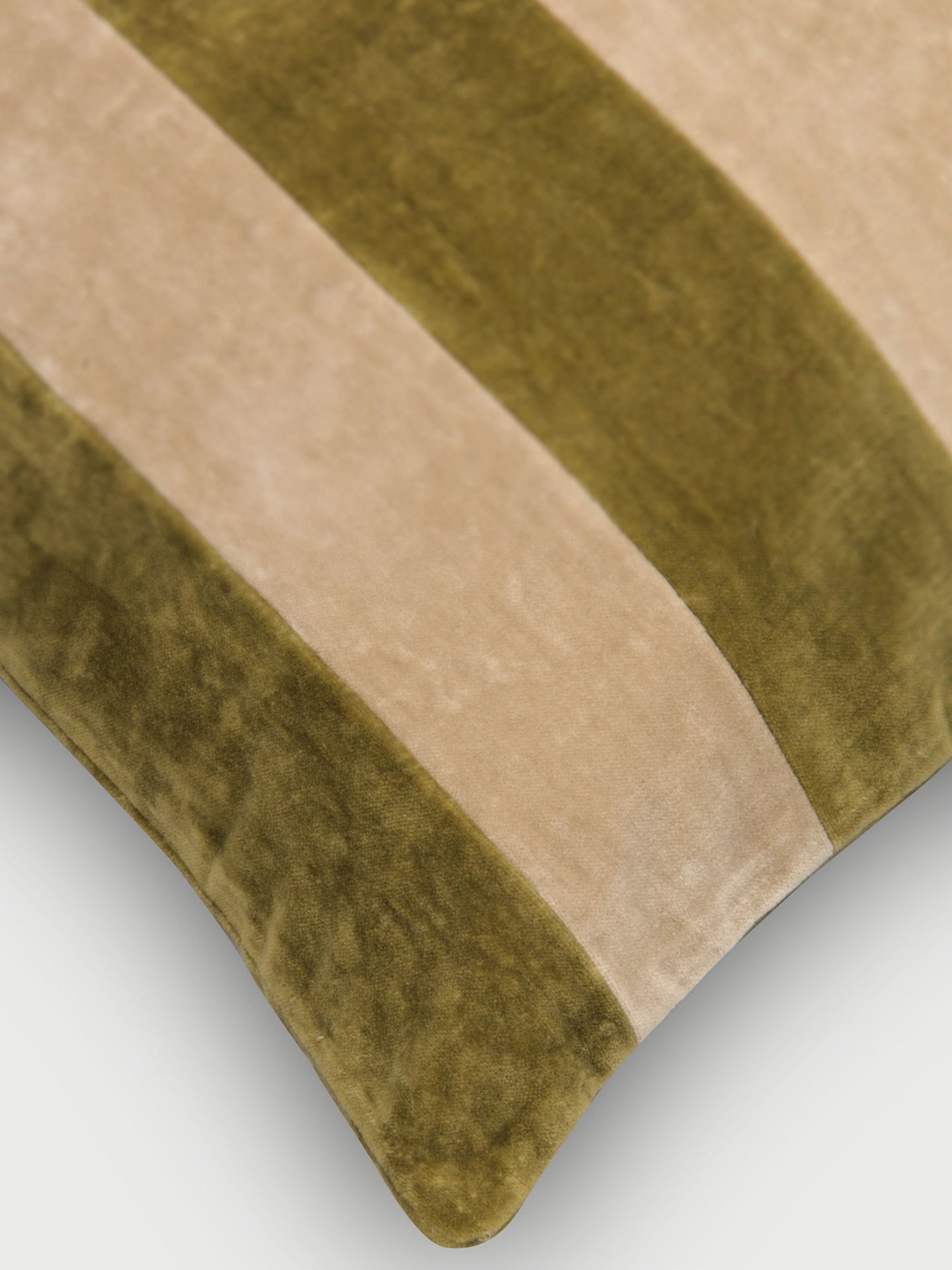 Willow Olive Velvet Stripe Cushion Cover