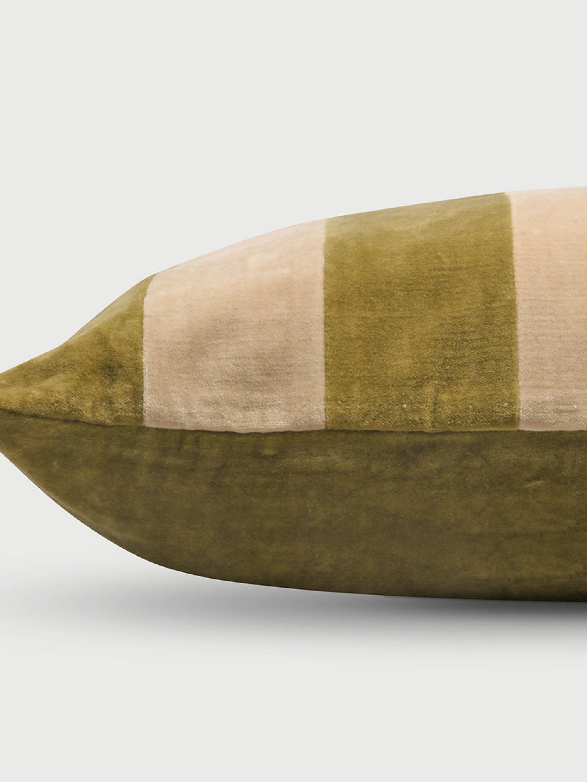 Willow Olive Velvet Stripe Cushion Cover