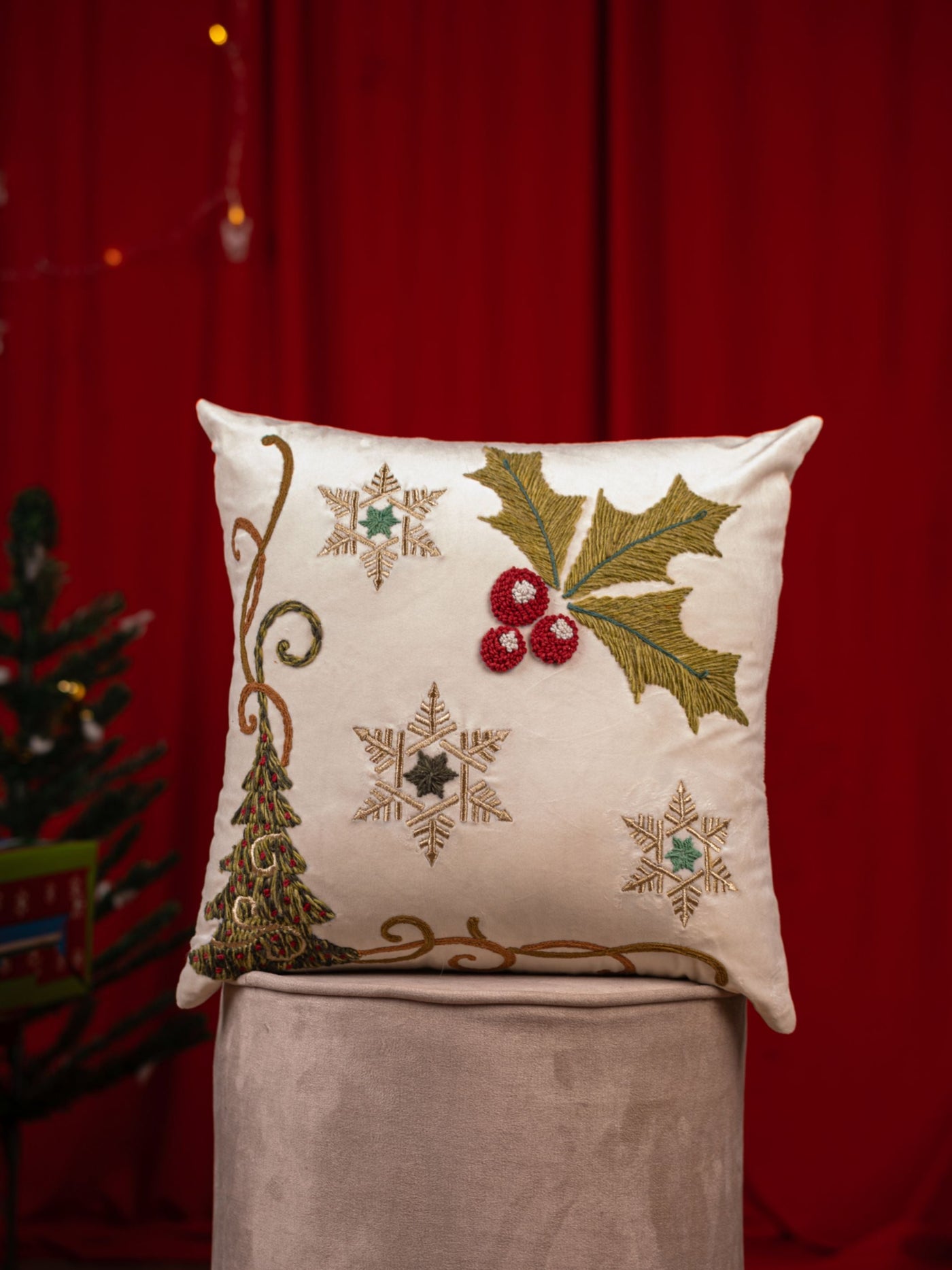 Winter Holly Cushion Cover