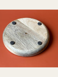 Wood Carved Small Tray Set of 2 Black