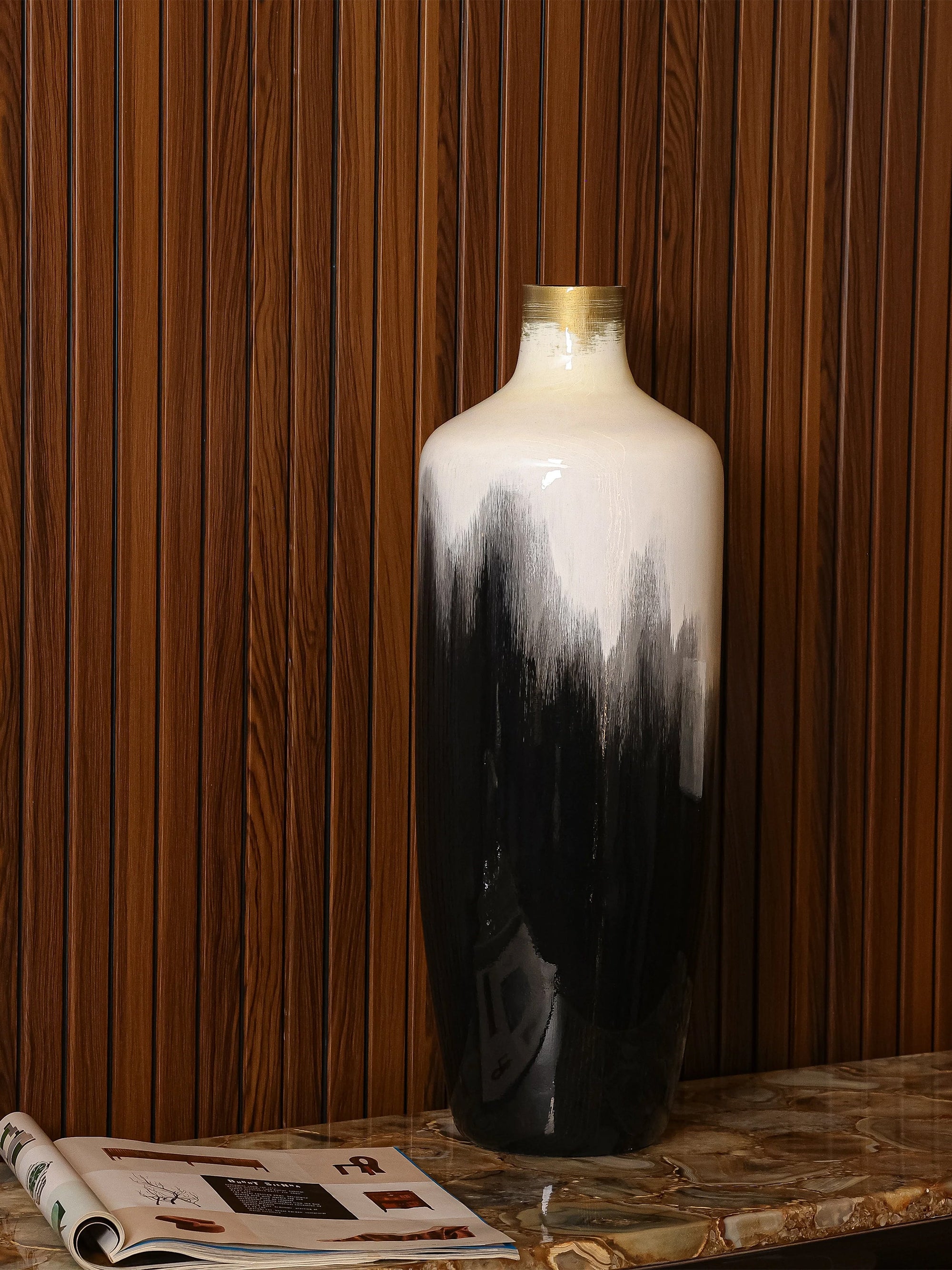 Wooden Horizon Vase Tall