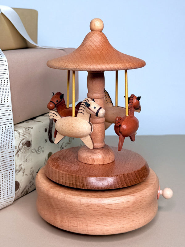 Wooden Horse Carousel Musical Decor