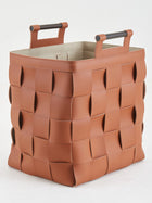 Woven Leather Basket