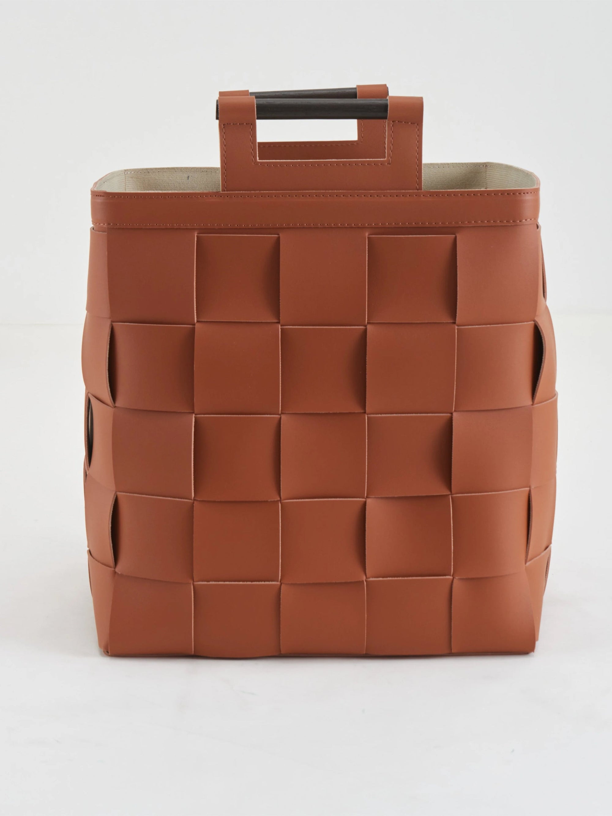 Woven Leather Basket