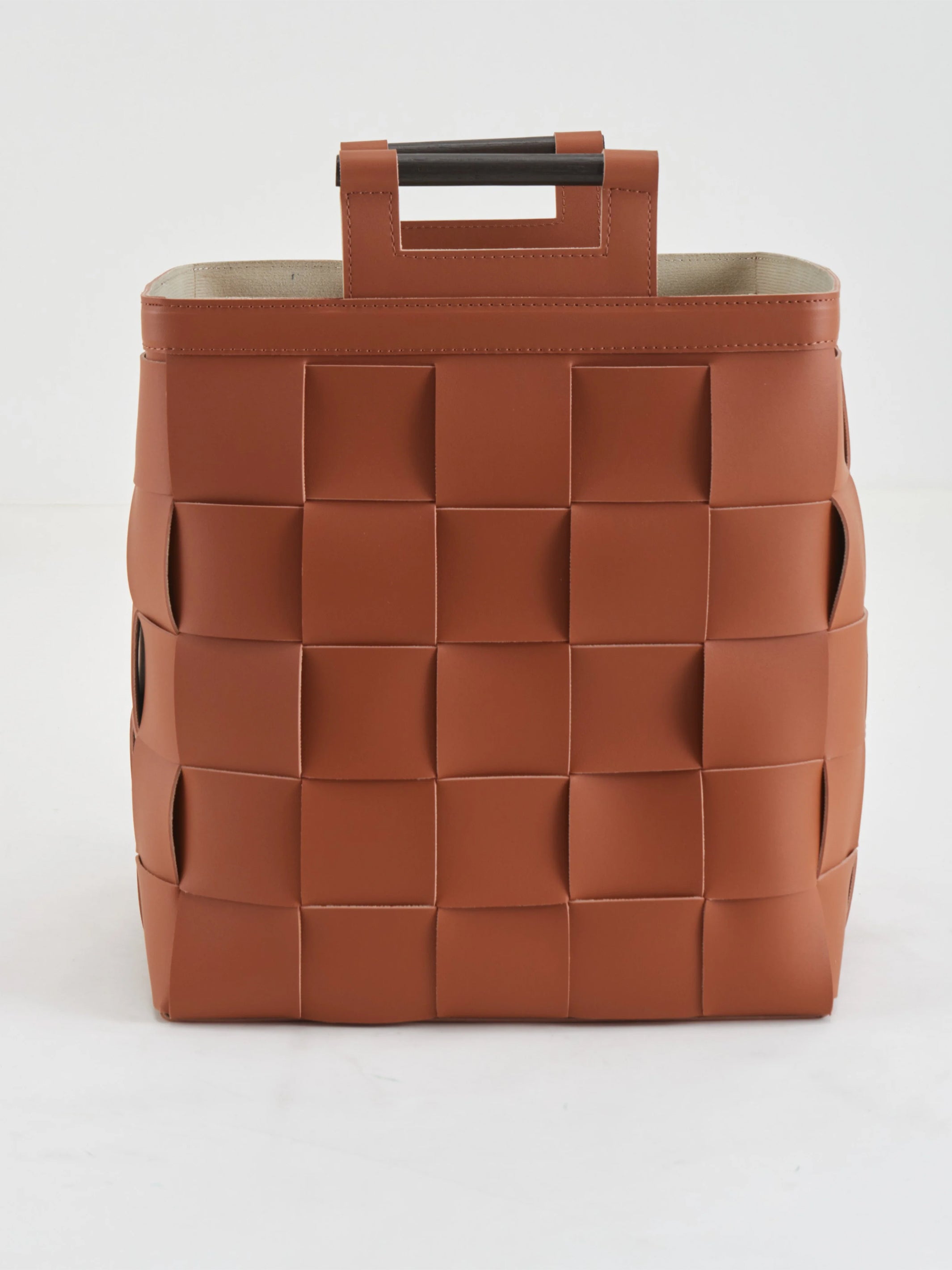 Woven Leather Basket