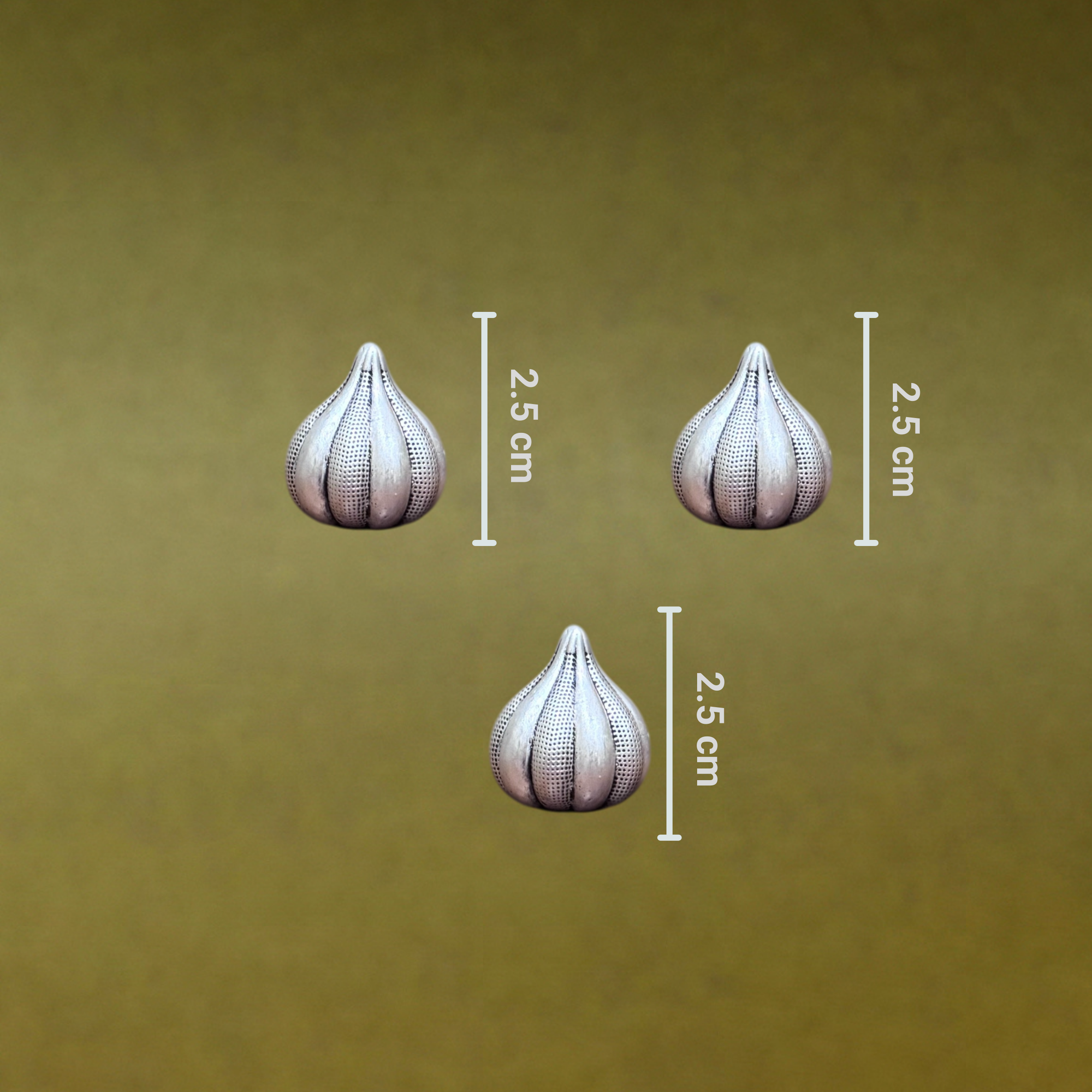 Set of Three Silver Modaks – Tranquil Blessings