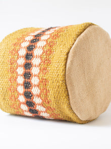 Yellow Ochre Jute Handwoven Basket Medium