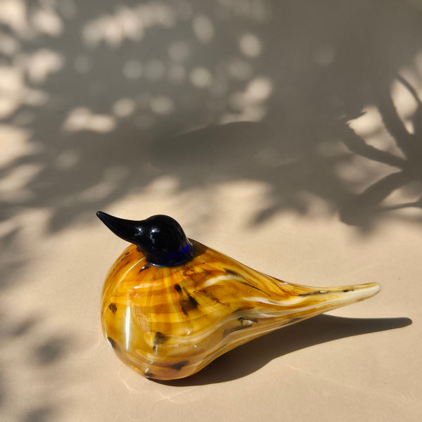 Glass Bird Figurines - Golden Lark