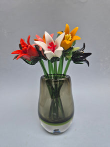 Tinsel Lily Glass Flower Stem - Yellow