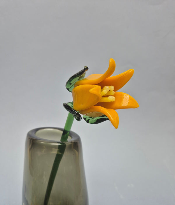 Tinsel Lily Glass Flower Stem - Yellow