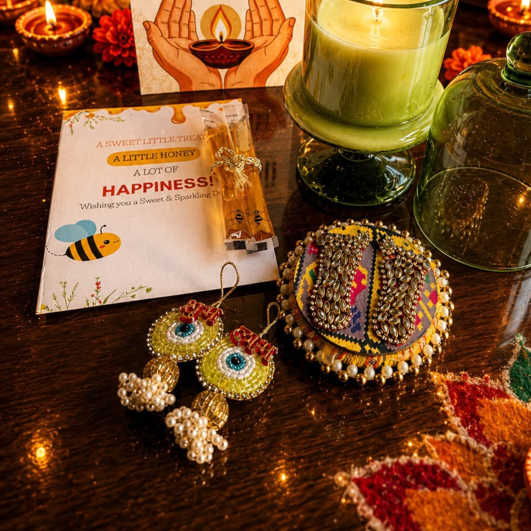 Emerald Glow Diwali Candle Gift Hamper – Elegant Festive Gift - https://artecasa.in/