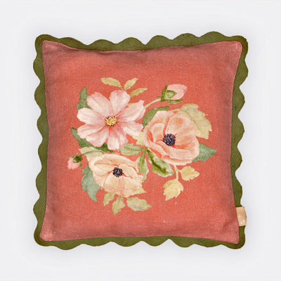 Annabella Carmine Linen Cushion Cover