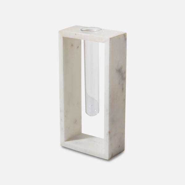 TUBULE - IVORY MARBLE GLASS DECOR VASE