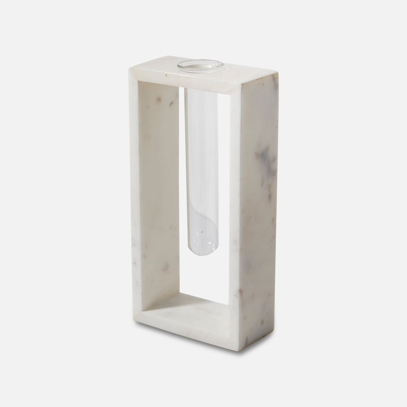 TUBULE - IVORY MARBLE GLASS DECOR VASE