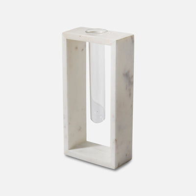 TUBULE - IVORY MARBLE GLASS DECOR VASE