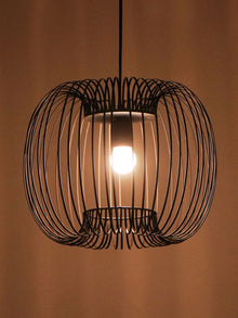 Zura Bubble Pressed Black Hanging Lamp