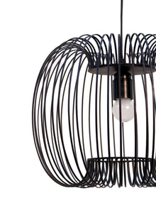Zura Bubble Pressed Black Hanging Lamp