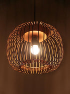 Zura Bubble Pressed Brown Hanging Lamp