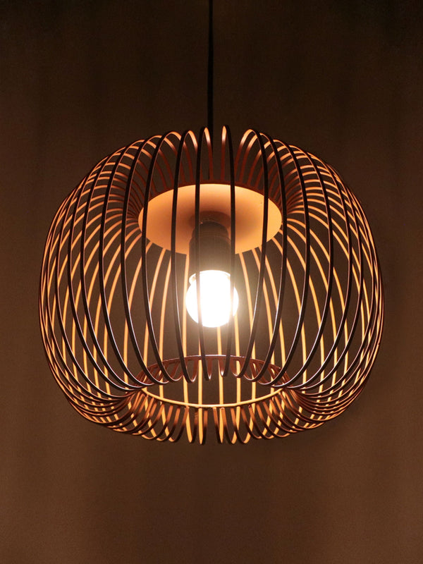 Zura Bubble Pressed Brown Hanging Lamp