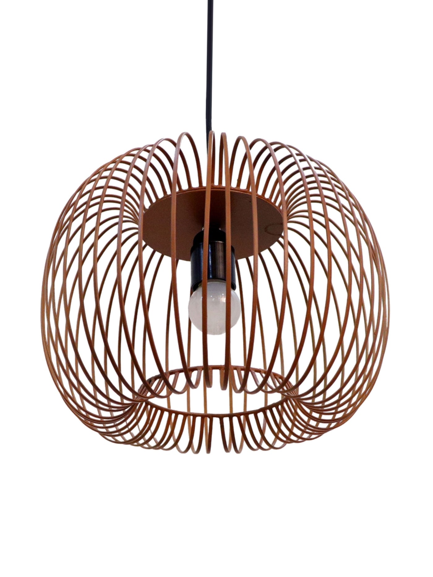 Zura Bubble Pressed Brown Hanging Lamp