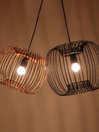 Zura Bubble Pressed Brown Hanging Lamp