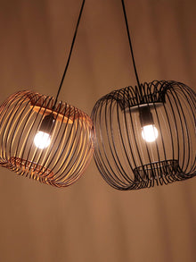Zura Bubble Pressed Brown Hanging Lamp