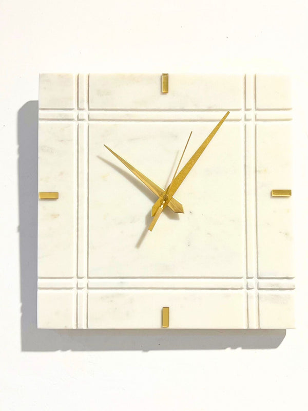 Marble Wall Clock - White
