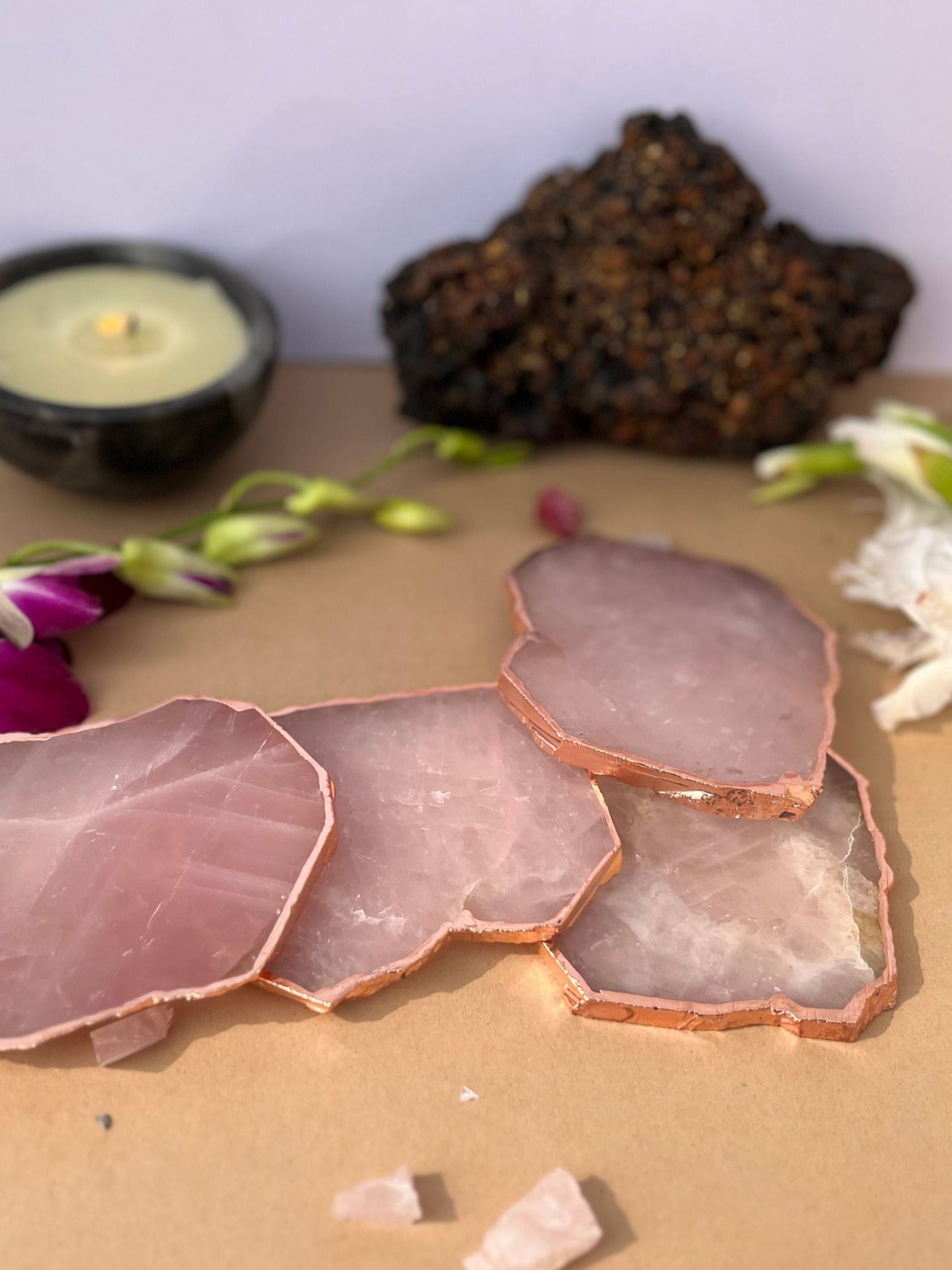 Rose Quartz Coaster (Set of 4)