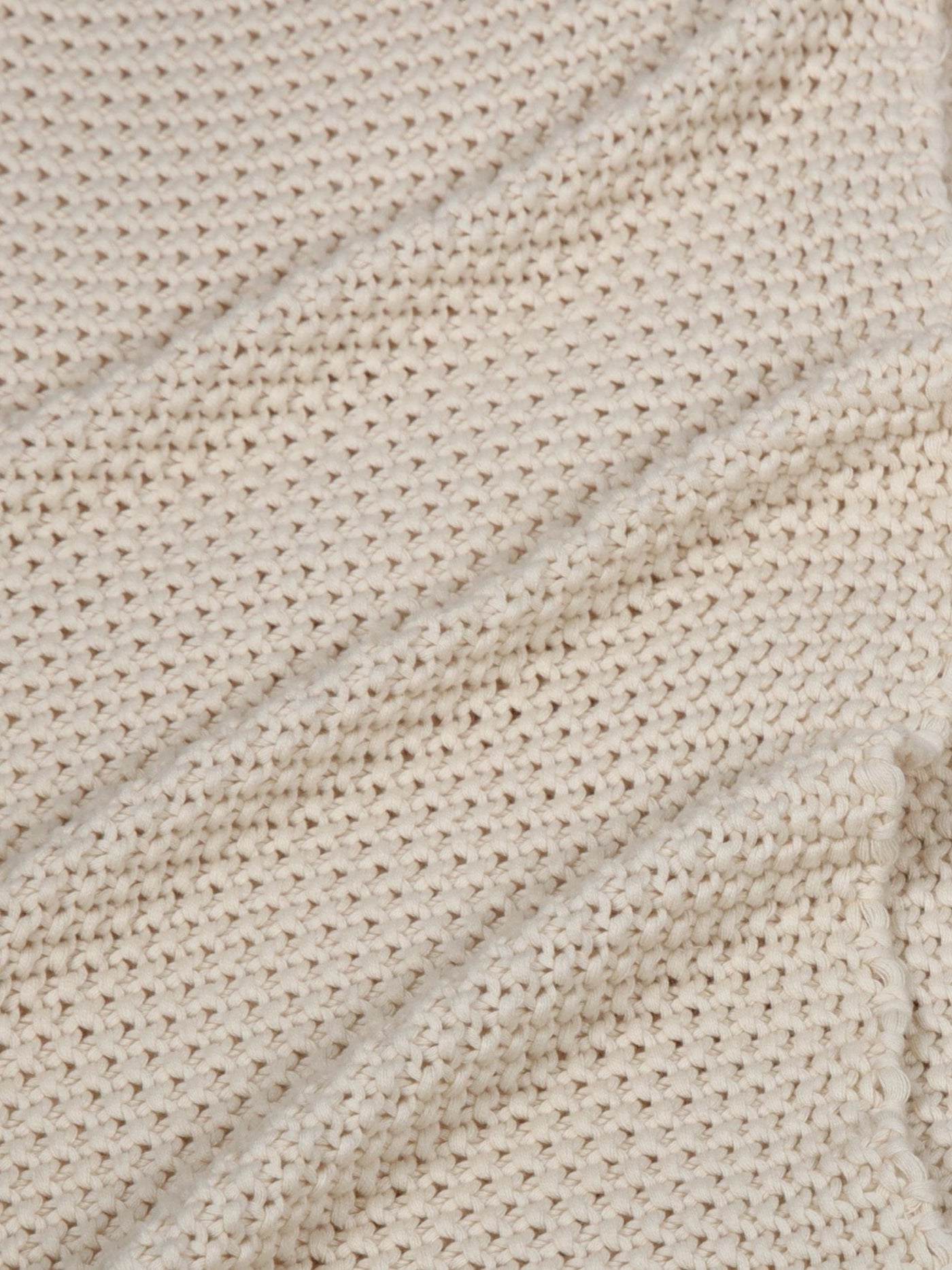Knit Throw - Ivory Moss