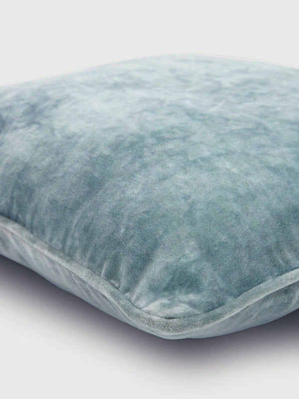 Cushion Cover - Soft Blue Velvet Euro Sham