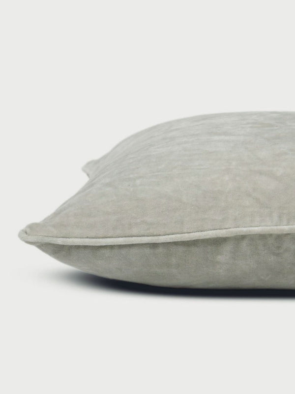 Cushion Cover - Dove Grey Velvet Euro Sham