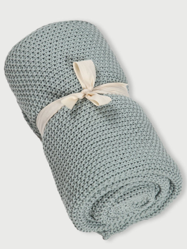 Knit Throw - Duck Egg Moss