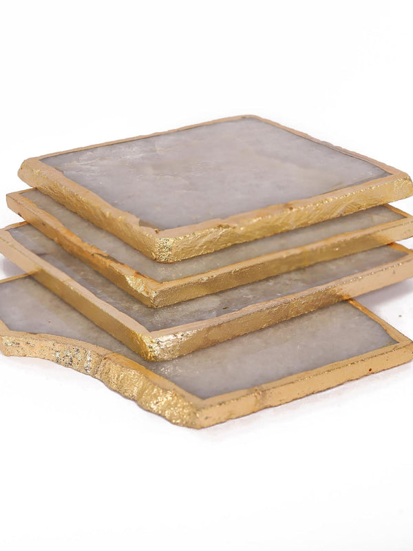 Semi Precious Coasters Set of 4 - Rose Quartz