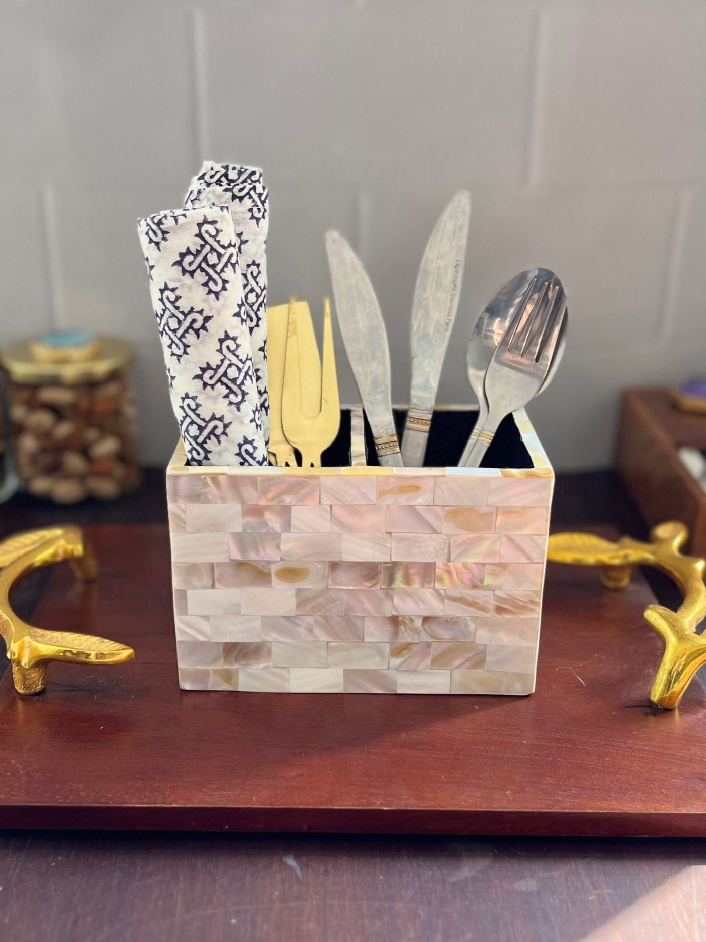 Mother of Pearl Cutlery Holder