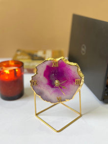 Desktop Clock - Brazilian Agate