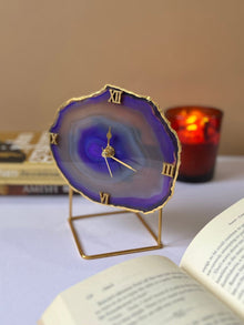Desktop Clock - Brazilian Agate