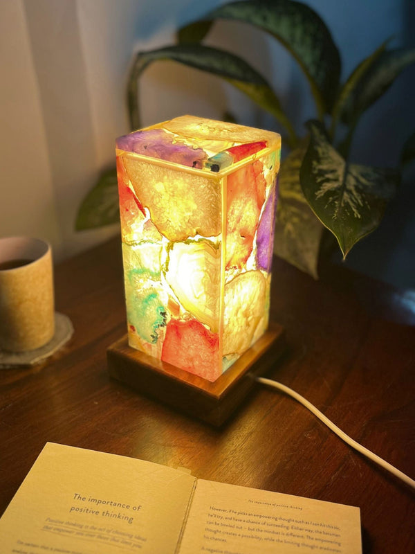 Multicolour Agate Table Lamp