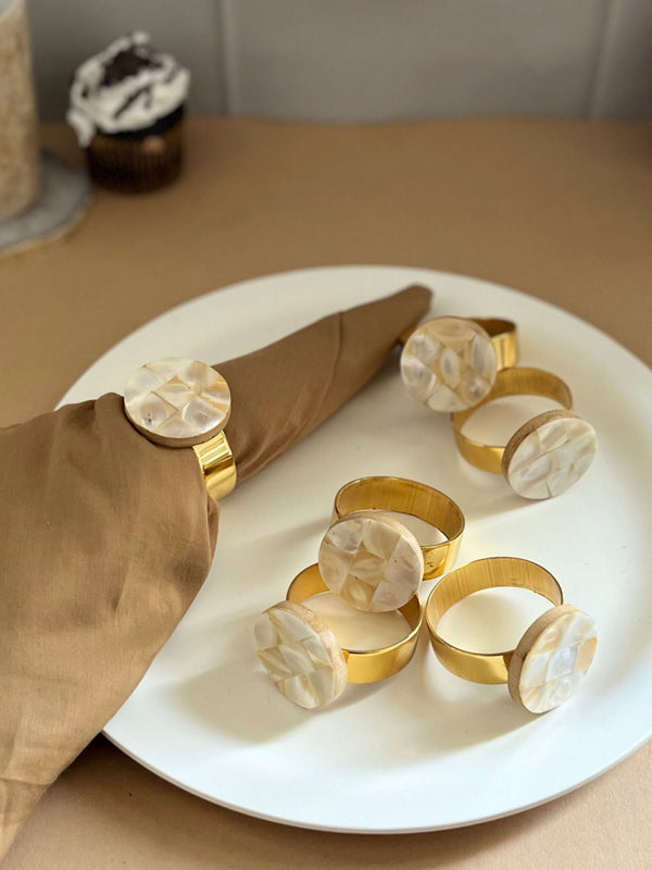 Mother of Pearl Napkin Rings ( Ring Set of 6 )